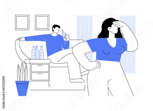 Alcoholism isolated cartoon vector illustrations.