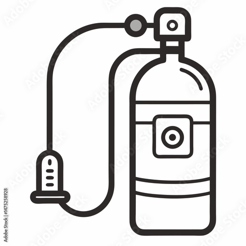 Gas pump vector illustration with a bottle icon, a symbol of equipment design