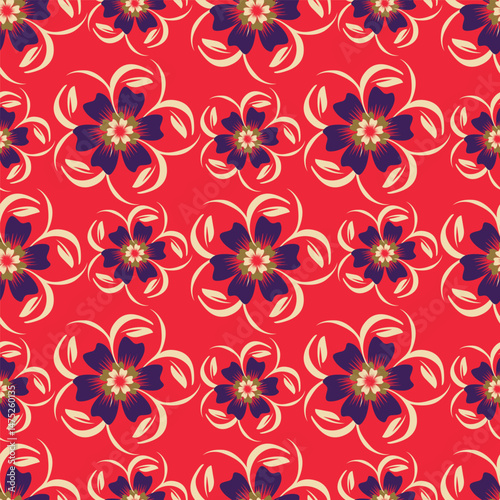 Elegant trendy vector ditsy floral seamless pattern design of beautiful abstract flowers and leaves. Foliage repeat texture background. Suitable for wallpaper, surface printing and textile