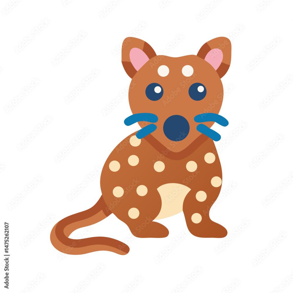 Obraz premium Cartoon quoll illustration on black background stock image material