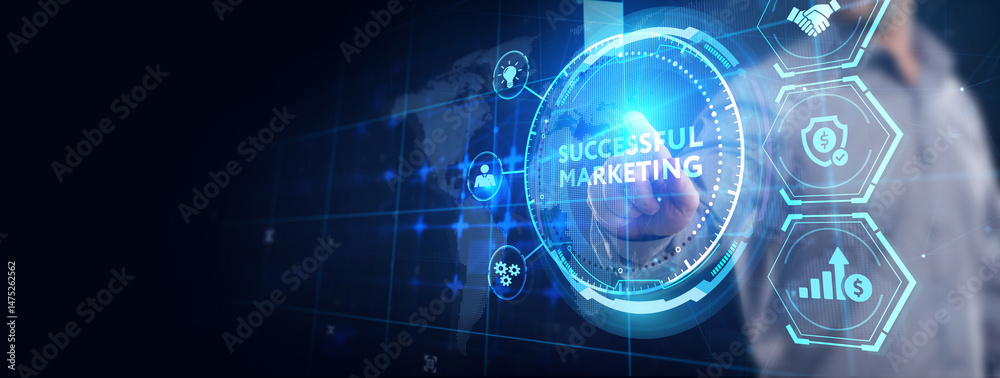 Obraz premium Successful Marketing Plan. Business, Technology, Internet and network concept.