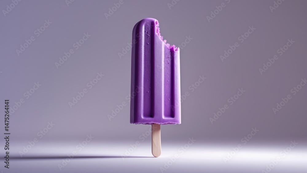 Fototapeta premium Popsicle of fruit and berries with a bite, isolated on a white background. Flavor