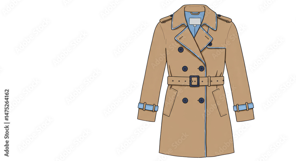 Naklejka premium Isolated Trench Coat