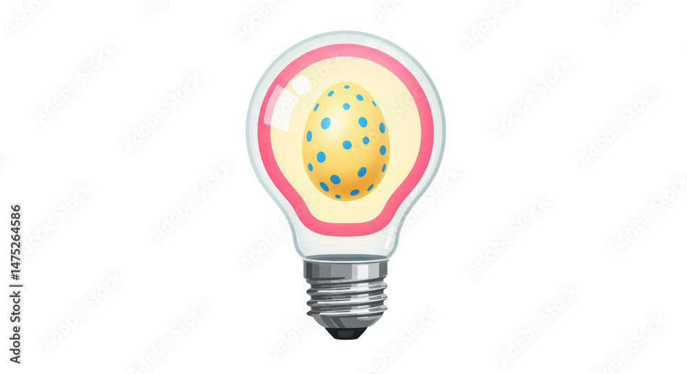 Fototapeta premium Isolated Easter Egg in Light Bulb