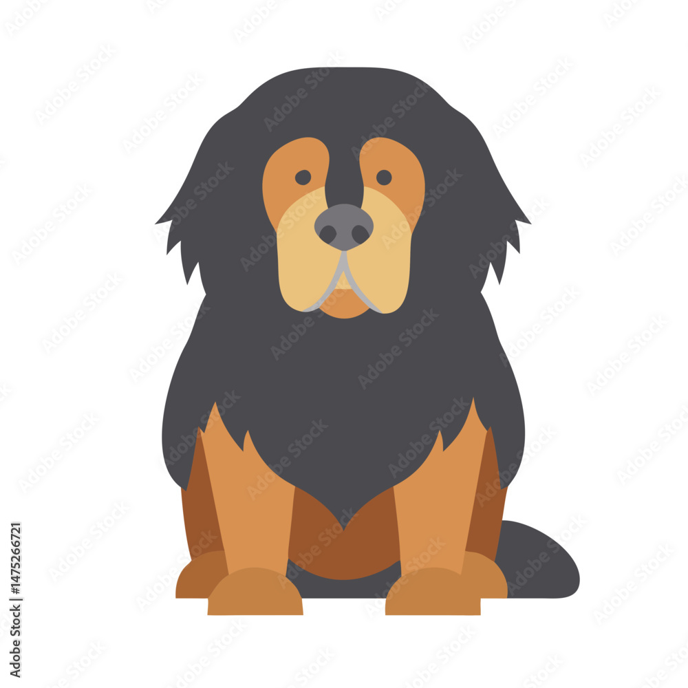 Fototapeta premium Geometric Illustration of a Majestic Tibetan Mastiff Dog