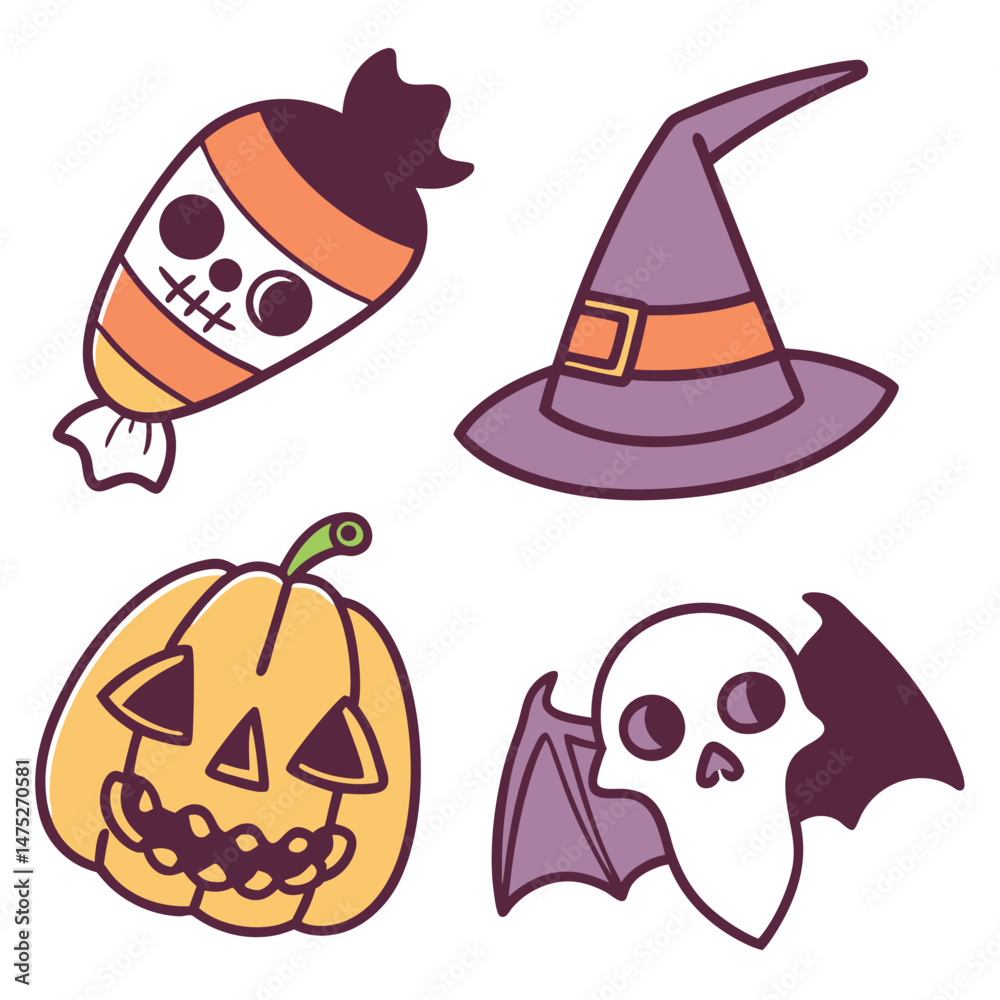 Fototapeta premium set of halloween elements