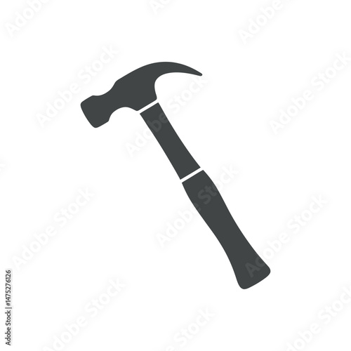 Wallpaper Mural Simple Gray Hammer Icon Isolated on White Background for Construction Repair and DIY Projects Torontodigital.ca