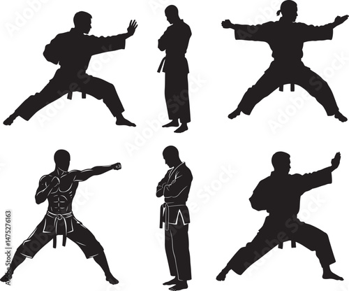 Martial Arts Silhouette vector illustration