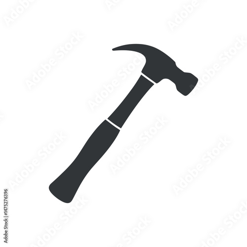Wallpaper Mural Simple Black Hammer Icon Graphic Design Element for Construction Repair and DIY Projects Torontodigital.ca