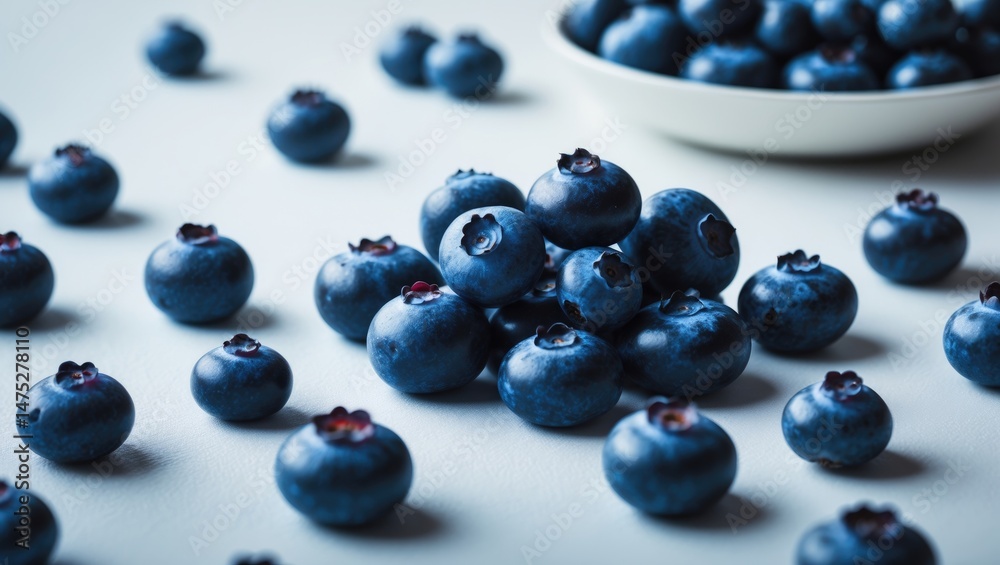 Close-Up of Blueberries and Bilberries on a White Background: Nutritious Fruit for Snacks and Desserts Close-Up of Blueberries and Bilberries on a White Background: Nutritious Fruit for Snacks and Desserts