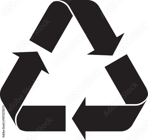 Recycle icon. Recycled material symbol. Recycled sign. Vector illustration isolated on white background.