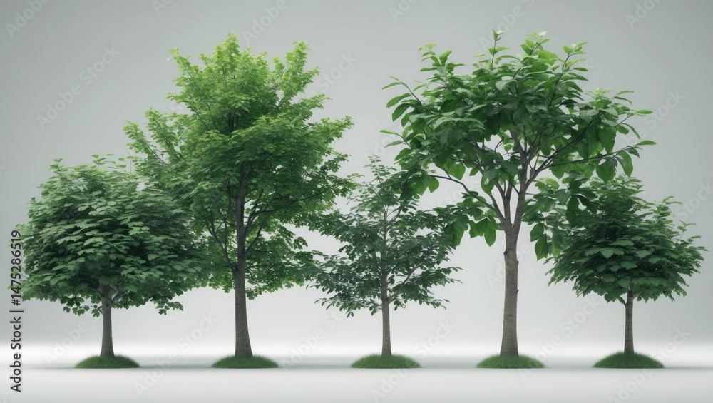 Obraz premium Tree collection isolated on a white surface