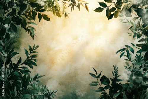 Leaves gently cascading against a textured background in serene hues during the early morning light, creating a calming atmosphere