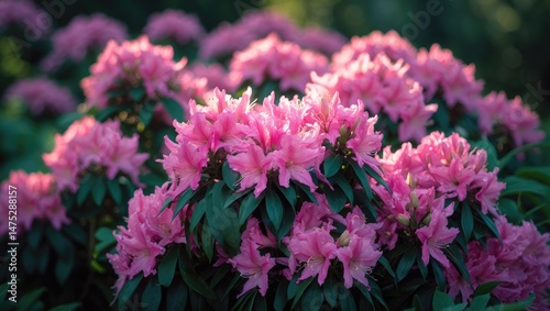 Bright Flower image Set Against Green Leaves and Botanical Backgrounds