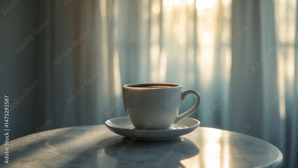 Fototapeta premium A sunny, cozy interior illuminated by natural sunlight and soft furnishings