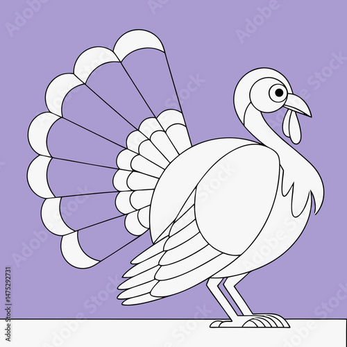 Drawing a continuous line. Turkey on background