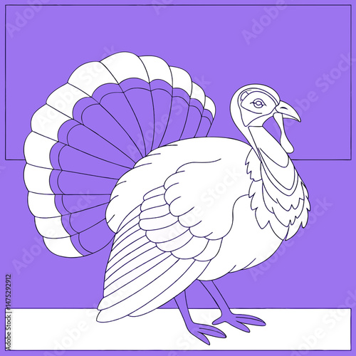 Drawing a continuous line. Turkey on background