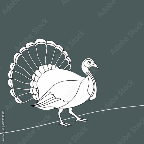 Drawing a continuous line. Turkey on background
