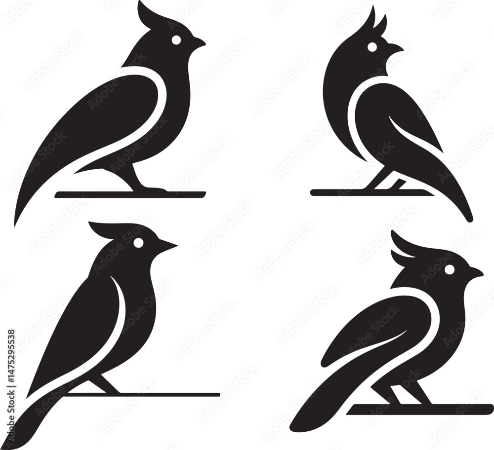 Naklejka premium vector set of birds Silhouette