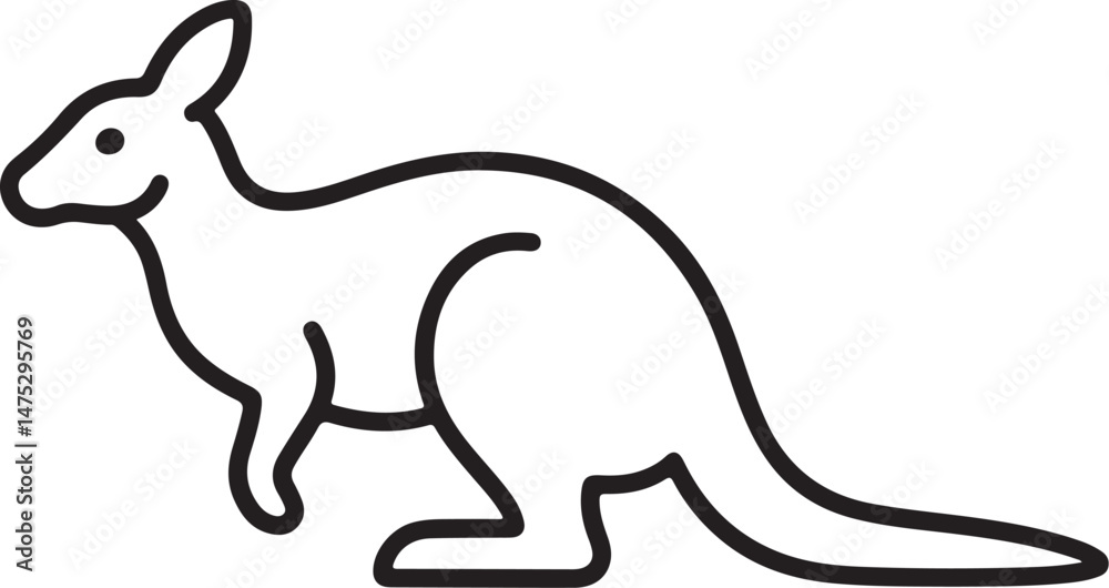 Obraz premium Kangaroo Icon silhouette vector