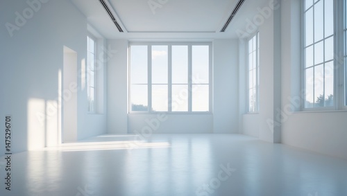 Well-lit room with big window and simple, elegant interior
