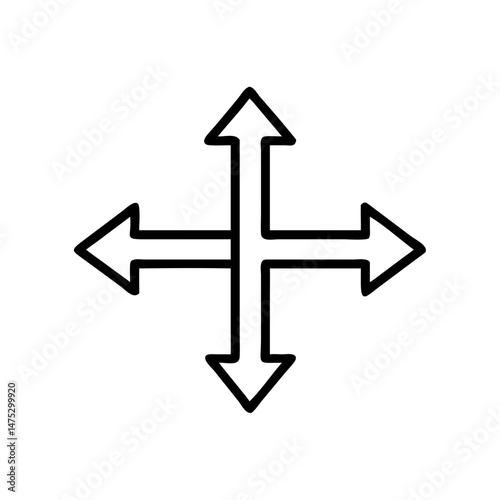 Directional arrow icon indicating navigation and travel paths  