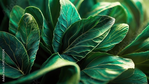 Fototapeta Naklejka Na Ścianę i Meble -  Gorgeous dark green feather texture background with vintage color trends