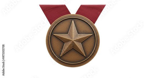 Isolated Bronze Star Medal with Ribbon