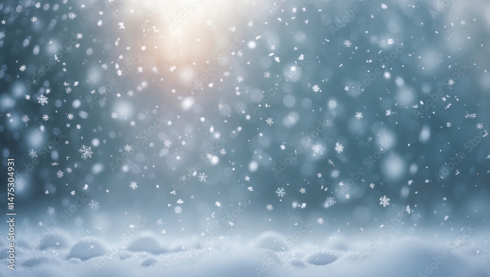 Naklejka premium Serene winter wonderland with soft snowfall and calming atmosphere
