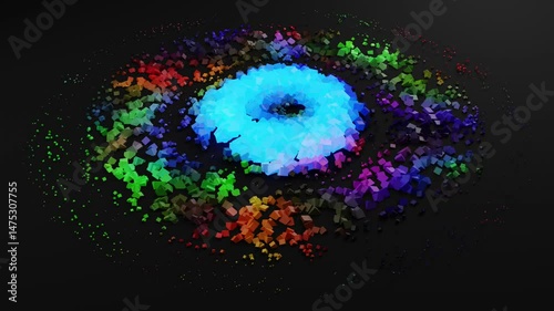 3D-rendered abstract geometric wave loop animation. 3D animated background. 4k resolutions.