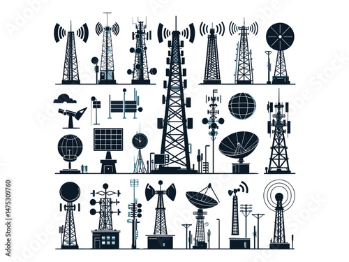 Cell Towers Vector Icon Pack