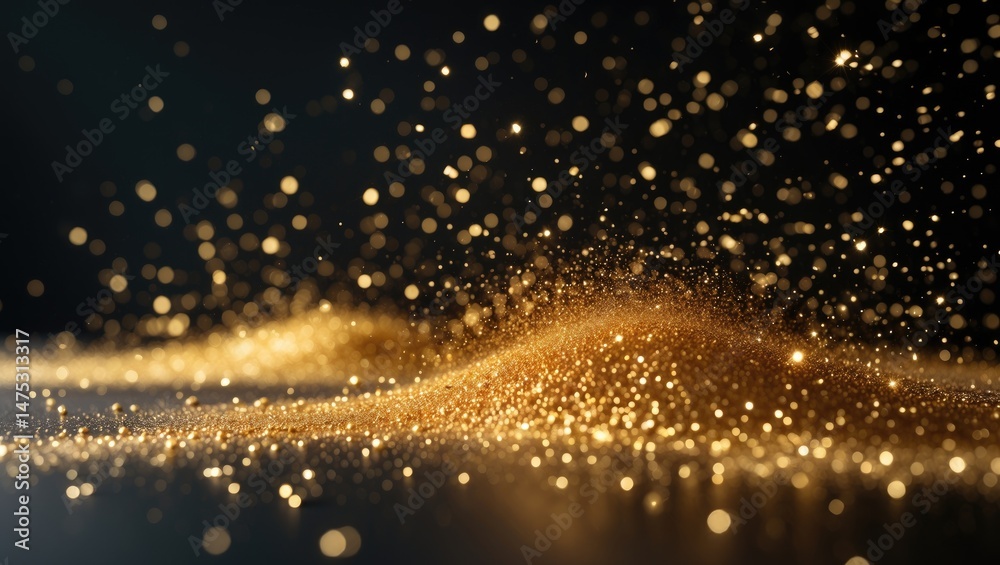 Obraz premium Elegant Golden Particles and Glitter Overlay for Abstract Backgrounds