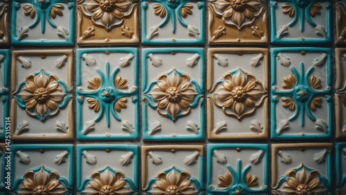 Building decoration featuring ceramic tile fragment