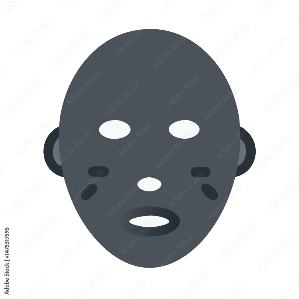 Fototapeta premium Stylized tribal mask illustration on a black background