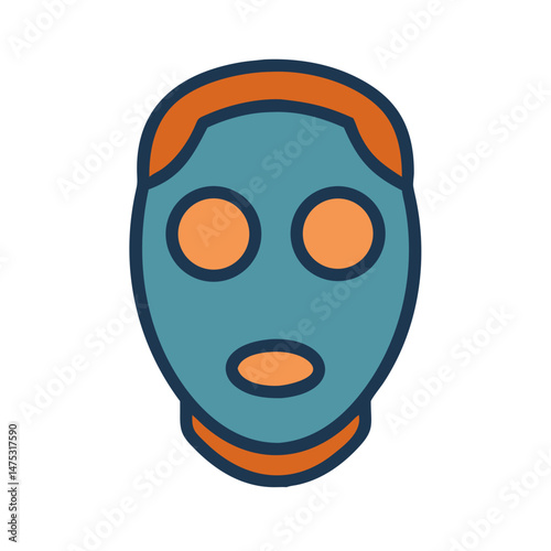 Facial mask illustration for skincare and beauty concept