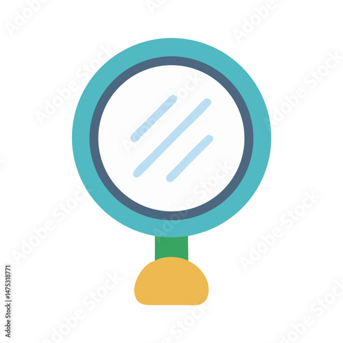 Illustration of Handheld Mirror in a Flat Design Style