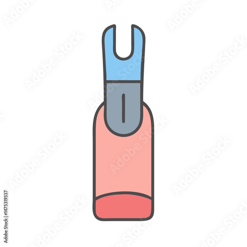 Cute cartoon seam ripper isolated on a black background