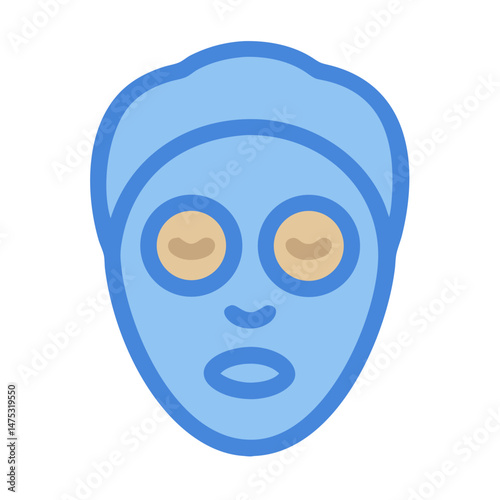 Facial mask icon illustration, beauty and personal care concept