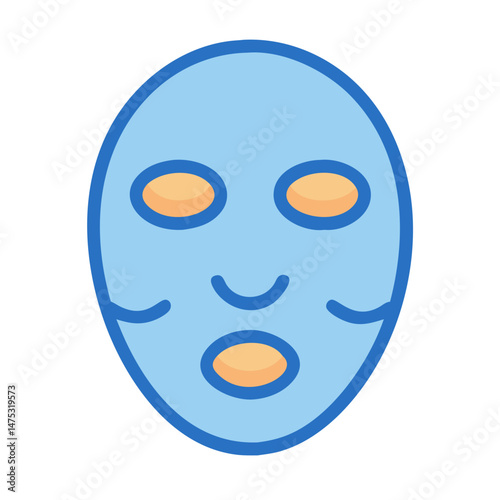 Flat design facial mask icon for spa treatments