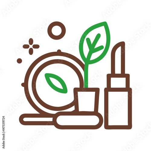 Natural beauty product concept with plant illustration on black