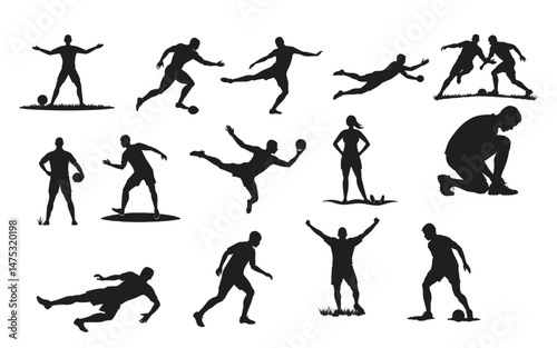 Athlete Silhouette Vector Set – Dynamic Sports Poses of Men and Women.