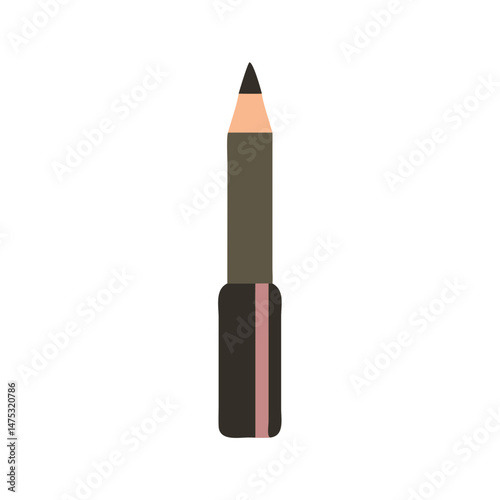 Illustration of a makeup pencil isolated on black background