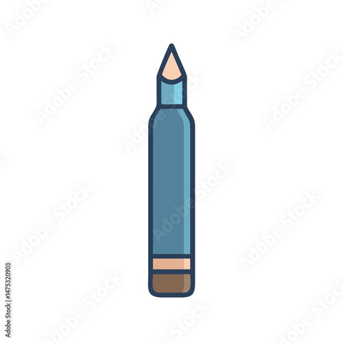 Minimalist bullet illustration isolated on black background for concepts