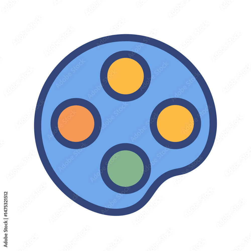 Fototapeta premium Isolated artist palette with colors on a black background