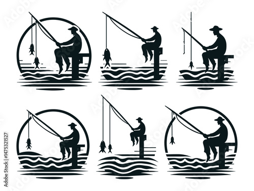 Stilt Fishing Vector Icon Pack