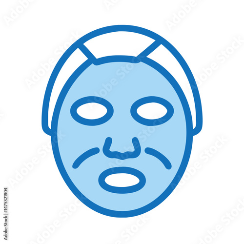 Facial mask treatment icon isolated on a black background