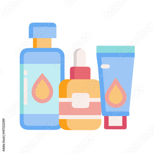 Minimalist skincare product line for beauty and health concepts