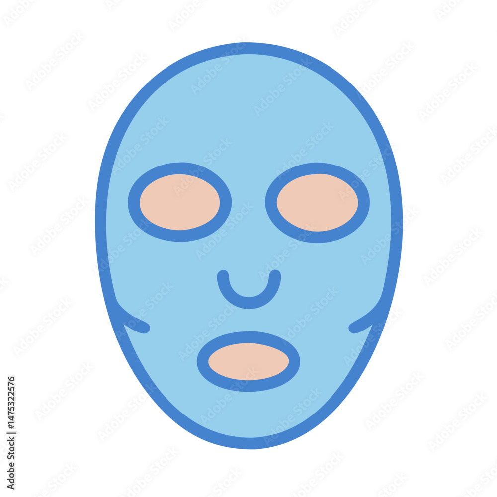 Fototapeta premium Light blue facial mask isolated on black background