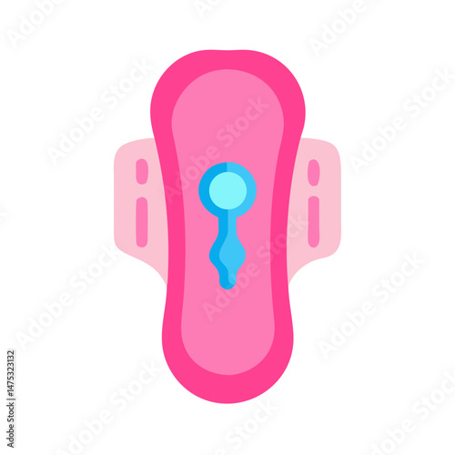 Feminine hygiene flat design illustration of sanitary napkin