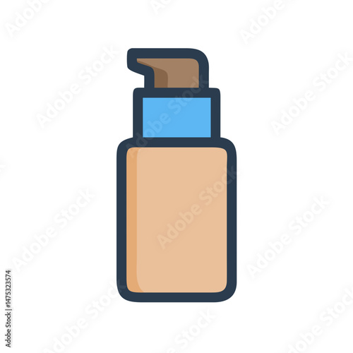 Cosmetic foundation bottle with pump applicator for product dispensing